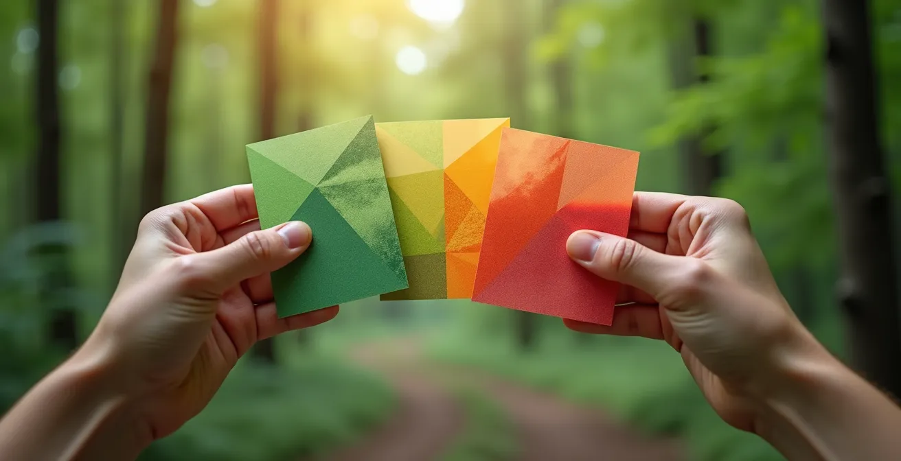 Système de triage par couleurs pour évaluer le danger des arbres : vert, orange et rouge